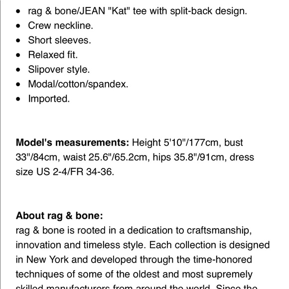 NEW • Rag & Bone • Kat Split Back Tee Gray Medium - Picture 4 of 7